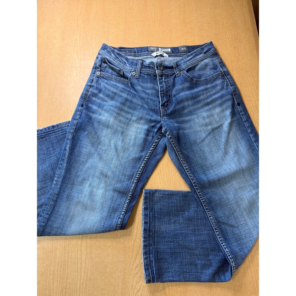 BKE Derek Bootcut Jeans Mens 30S Medium Wash Stretch Denim Blue Pants
